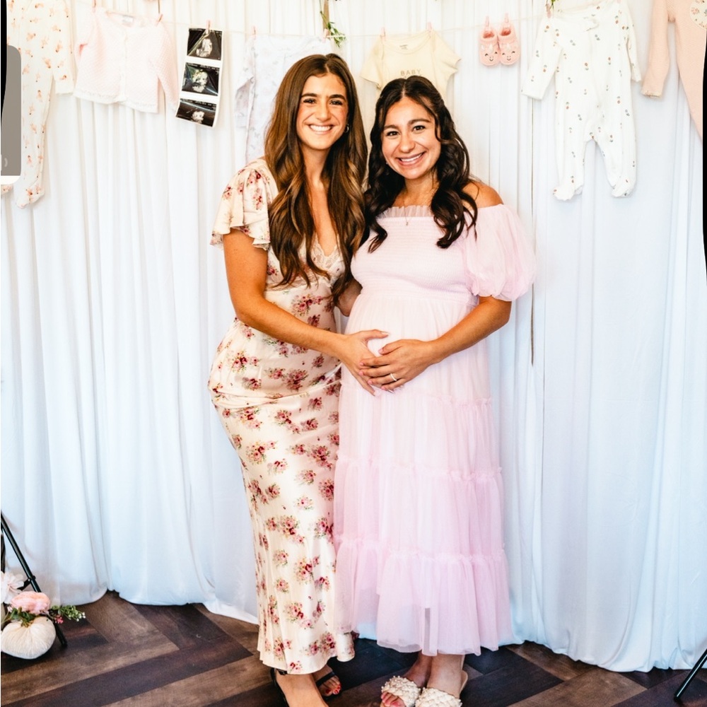 Pinkblush Light Pink Maternity Midi Dress - Picture 2 of 3